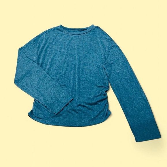 Ash Tops - Green Ruched Long Sleeve Shirt Small